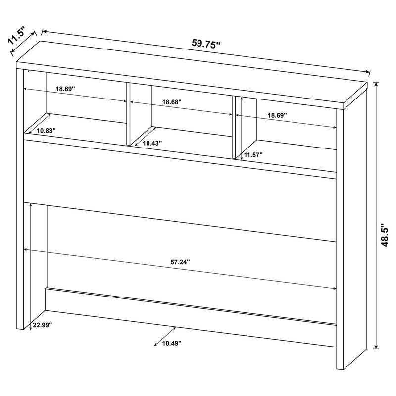 Geary - Bookcase Headboard With Open Cubbies