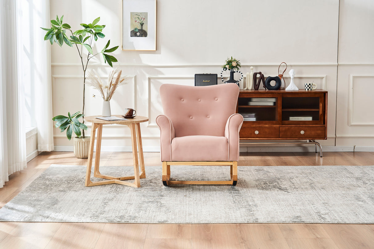 Modern Rocking Chair, Upholstered Accent Chair For Nursery, Small Contemporary Rocke