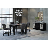Magaly - Bar Table With Marbled Top Detail And Scalloped Edges - Dark Gray