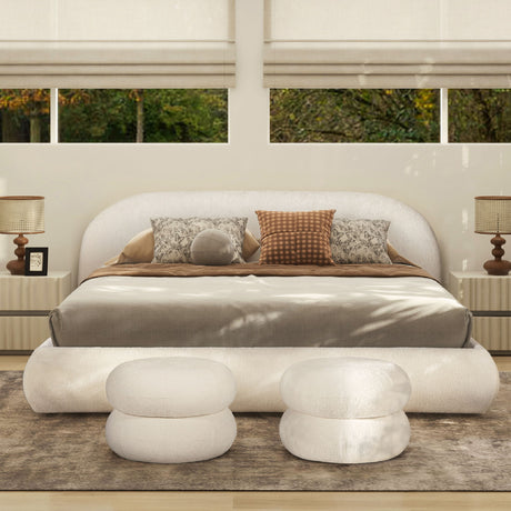 Archie Puffy Grounded - Upholstered Platform Bed