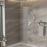 Modern Shower System With Waterfall Tub Spout, 12" Ceiling Mount Square Shower