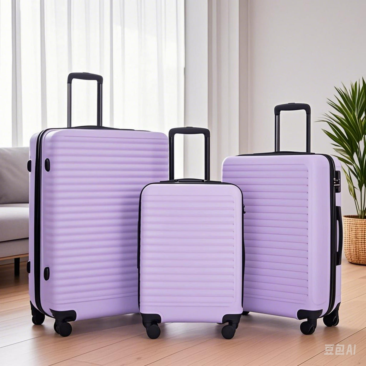 3 Piece Luggage Sets Lightweight Suitcase With Two Hooks, Spinner Wheels, Tsa Lock