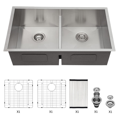 Modern Double Bowl Undermount Sink Design With 10" Deep Basins