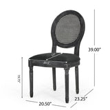 French Country Dining Chair With Cane Backrest (Set of 2)