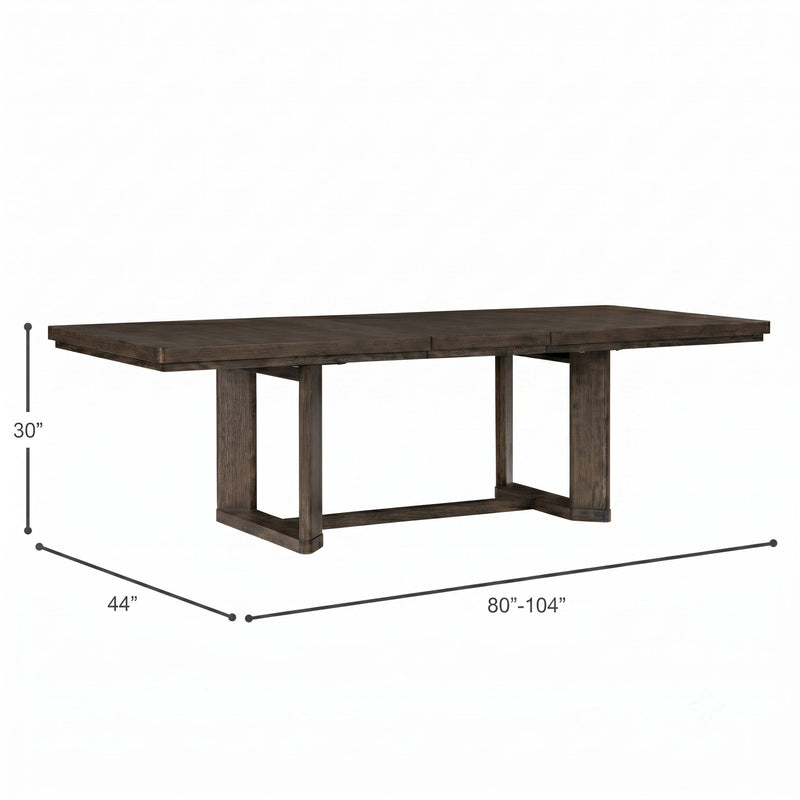 Trestle Dining Table With Leaf - Dark Oak