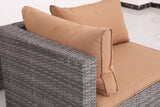 Patio Sofa Daybed With Cushions - Brown