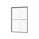 Matte Black Double Sliding Glass Shower Door With Aluminum Frame And SGCC Clear Tempered Glass - Black