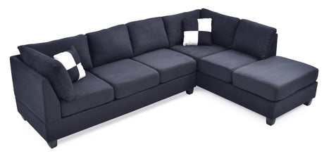 Malone - Sectional Upholstered - Black