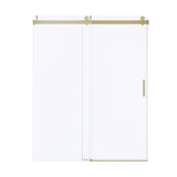 Frameless Soft-Closing Shower Door, 1/4" (6 Mm) Tempered Glass Single Sliding With Explosion Proof Coating