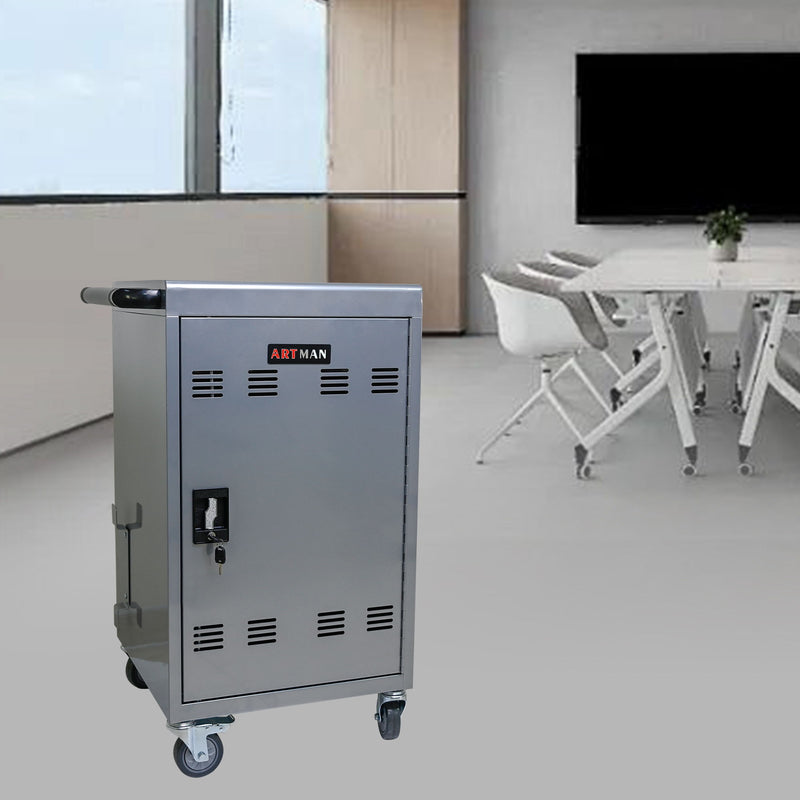 Mobile Charging Cart Station For book, Tablet And Laptop Computer With Power Strip Included