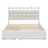 Storage Platform Bed, With 2 Big Drawers, Trundle, One Set Of Sockets & USB Ports