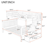 Stairway Bunk Bed With Storage And Guard Rail For Bedroom
