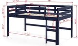 Lara - Twin Loft Bed - Navy Blue