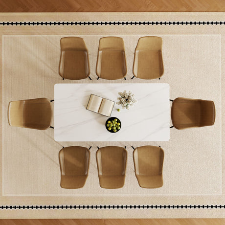 Rectangular Dining Table, Table For 8 Guests - Black / White