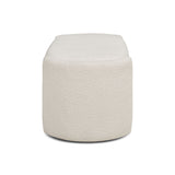 Fuji - Oval Storage Bench, Upholstered - Ivory White
