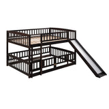 Low Bunk Bed With Slide, Fence And Ladder