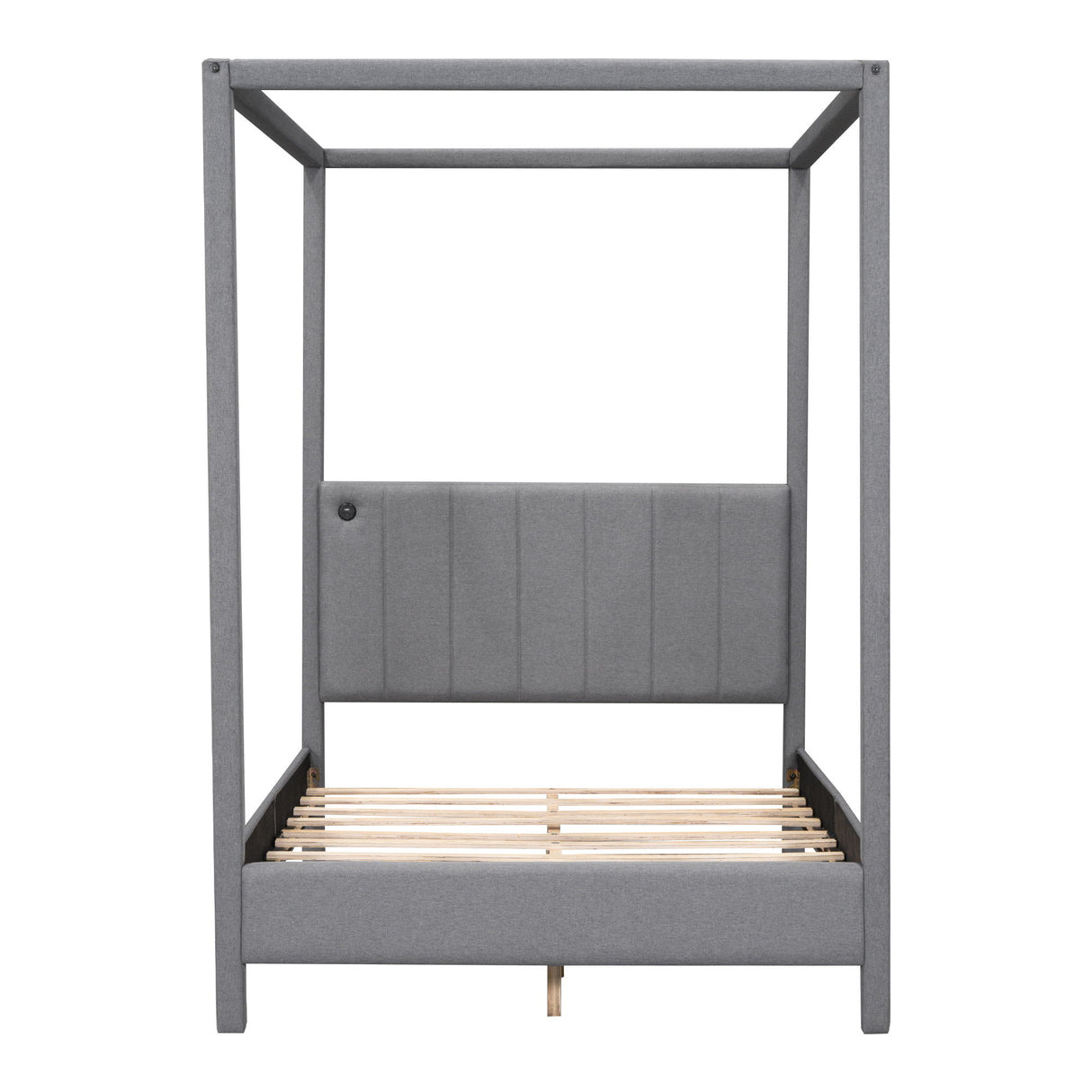 Canopy Platform Bed With USB And Type-C Ports