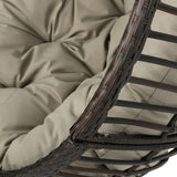 Hanging Basket Chair With Metal Frame And Seat Cushion