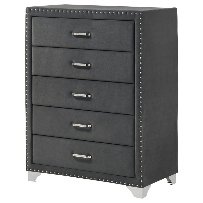 5 Drawer Bedroom Chest With Crystal Pulls