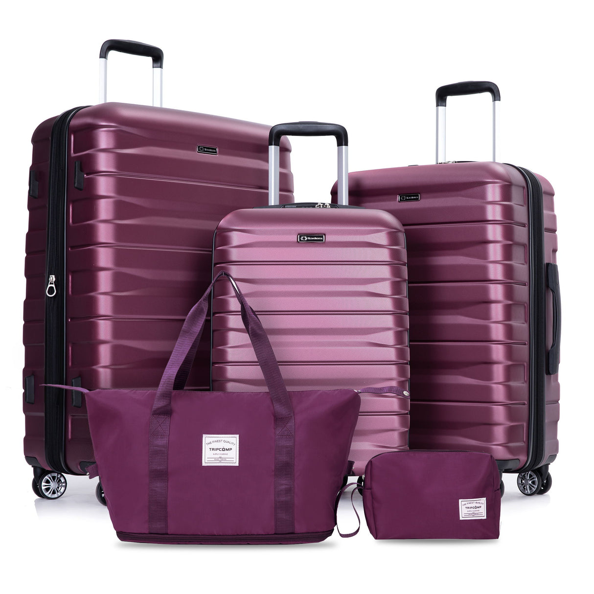 Luggage Set Of 5 Pieces, Expandable Hard Pc Luggage Set With Tsa Lock For Rotating Wheels