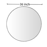 Wall Circular Framed Vanity Mirror For Bathroom, Living Room Decor - Black