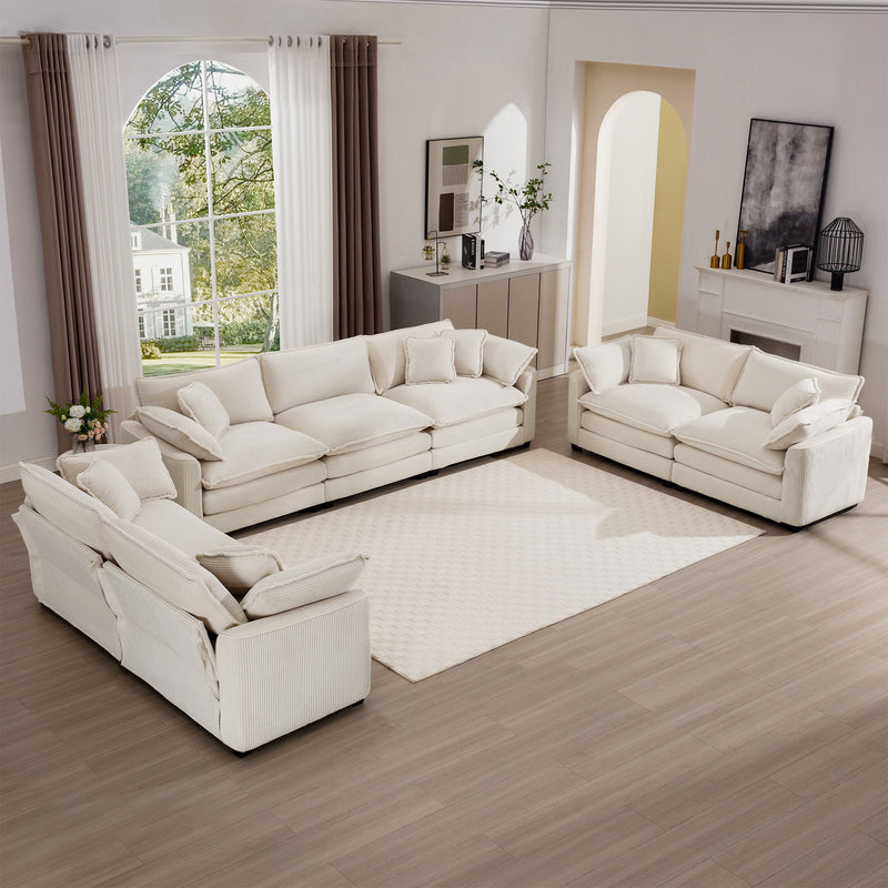 Elegant Oversized Sectional Sofa Set With Deep Seats And Flexible Layout