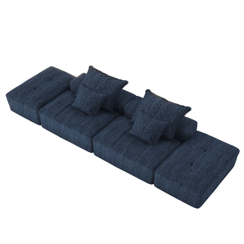 Modern Oversized Diy Combination Modular Sectional Sofa With Pillows
