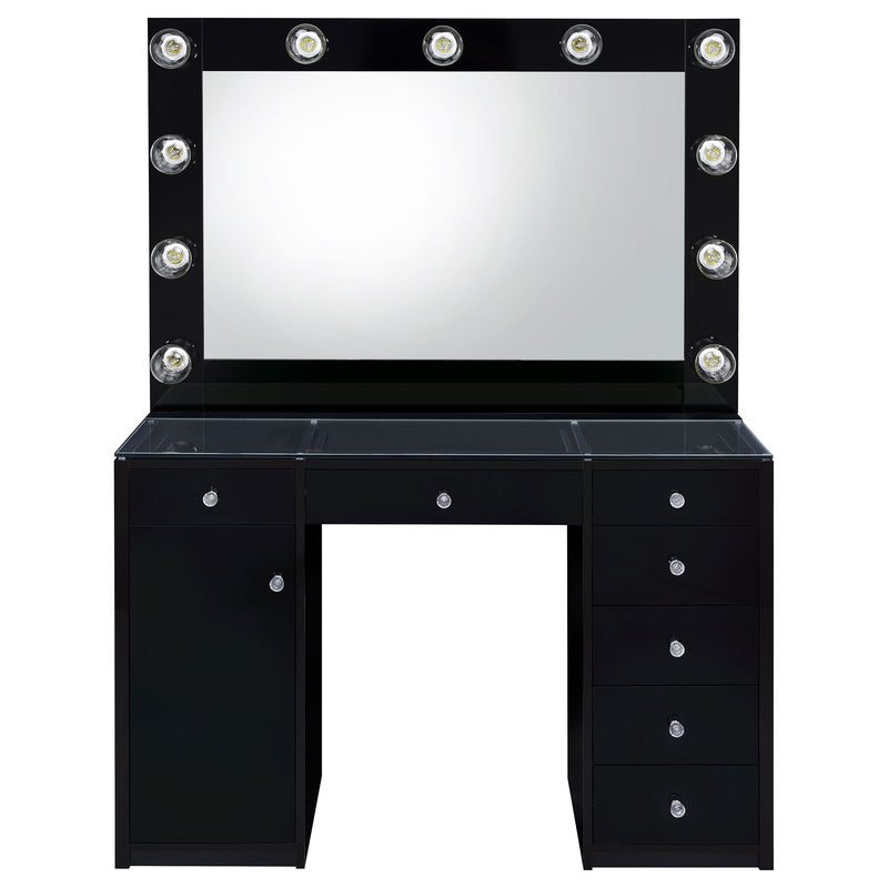 Fern - 7 Drawer Vanity Set With Mirror And Globe Lights
