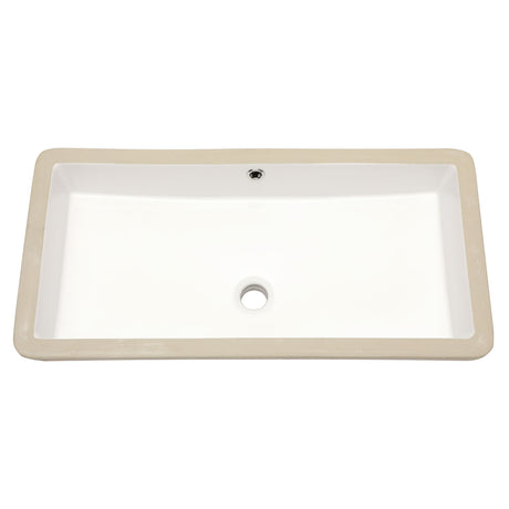 Modern Rectangular Undermount Bathroom Sink With Overflow Ceramic