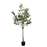 5Ft Realistic Artificial Eucalyptus Tree In Pot With Lush Leaves For Home Office Decor - Green Leaves