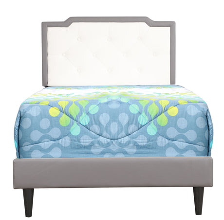 Deb - Twin Bed - Light Gray / White