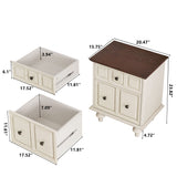 Vintage Nightstand With 2 Drawers And Roman Column Legs