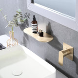 Modern Wall Mount Bathtub Faucet Single Handle With Waterfall Tub Spout And Rough - Brushed Gold