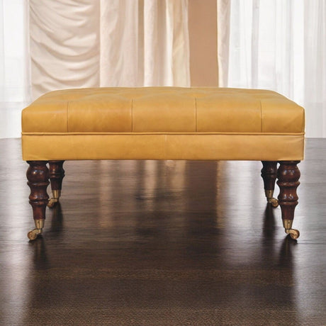 Buffalo - Leather Ottoman With Castor Legs