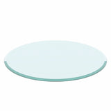 24" Round Tempered Glass Table Top Clear Glass Beveled Polished Edge