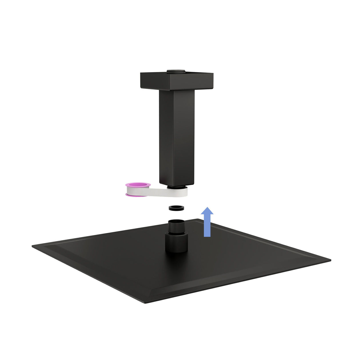 Ceiling Mounted Shower Arm With Flange Stainless Steel