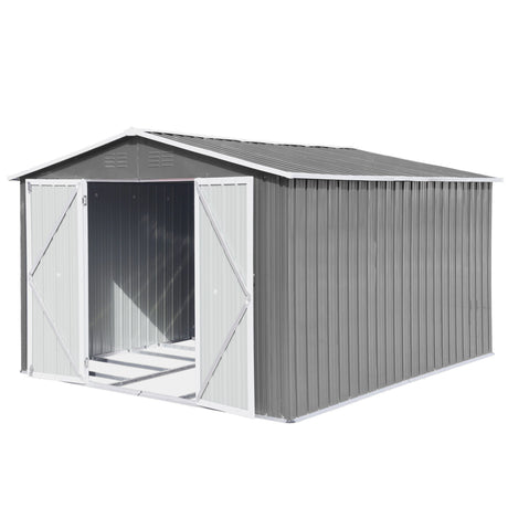 10' x 8' Garden Sheds Outdoor Storage Sheds - Gray