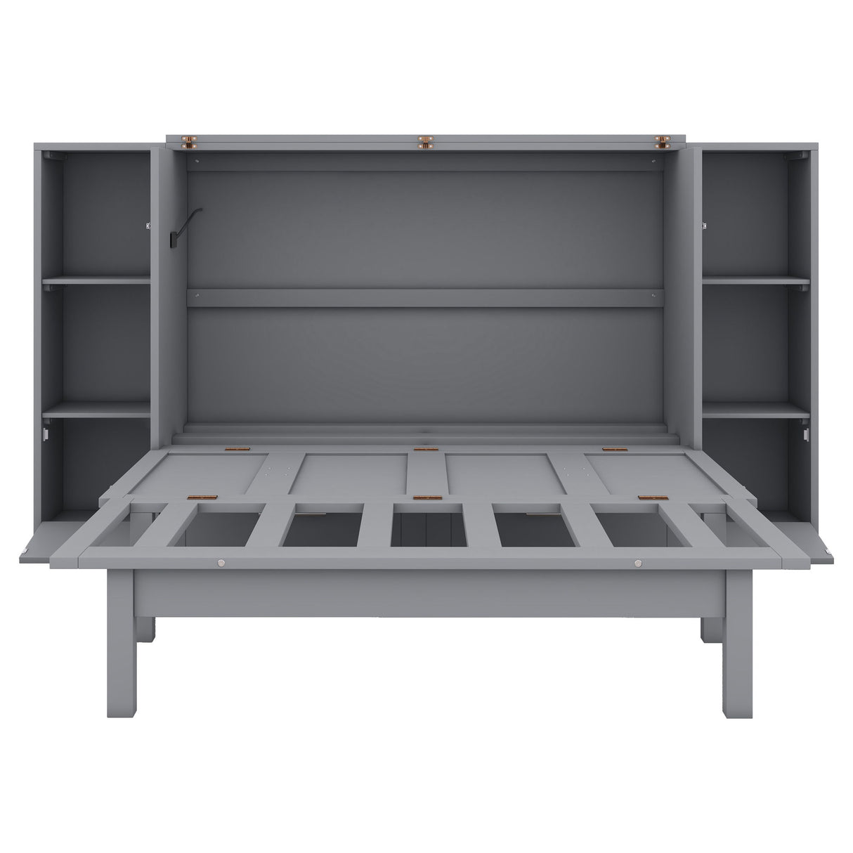 Murphy Bed With Shelves, Drawers And USB Ports
