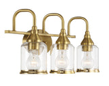 Twilight - 3 Lights Brush Contemporary Vanity Light - Clear / Gold