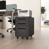 3 Drawer Mobile File Cabinet Under Desk Office, Simple Style Versatile Storage Cabinet For Legal / Letter / A4 Files, 5 Wheel Design Anti-Tilting Cold Rolled Steel Waterproof Moisture-Proof
