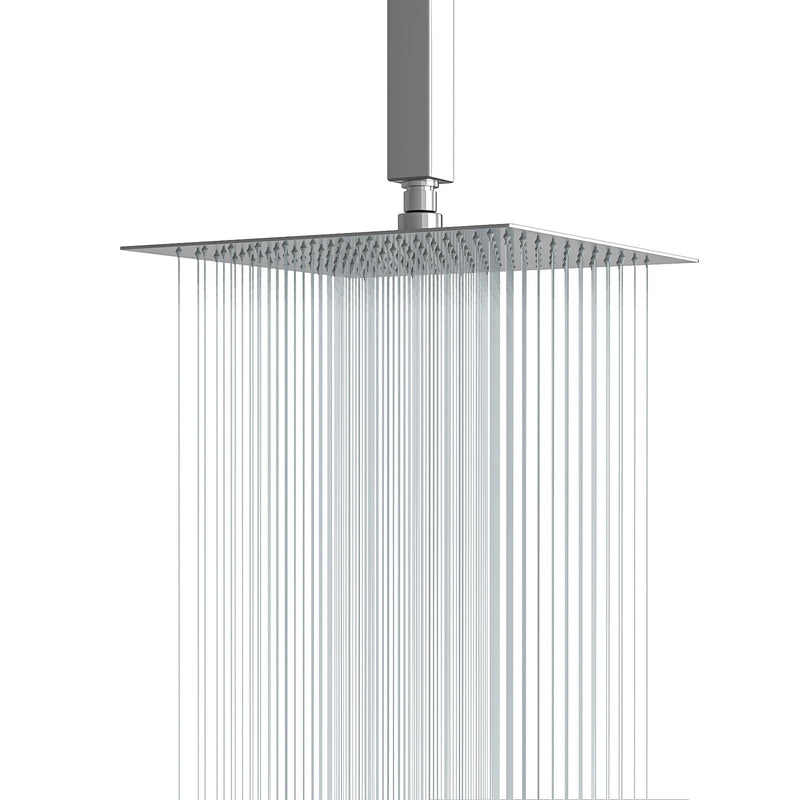 Ultra Thin Square Rainfall Shower Head Stainless Steel, Wall Or Ceiling Mount