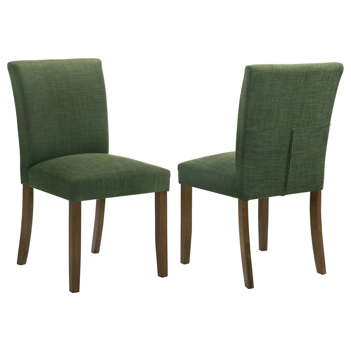 Luxe Upholstered Dining Side Chairs With Gently Curved Back (Set of 2)