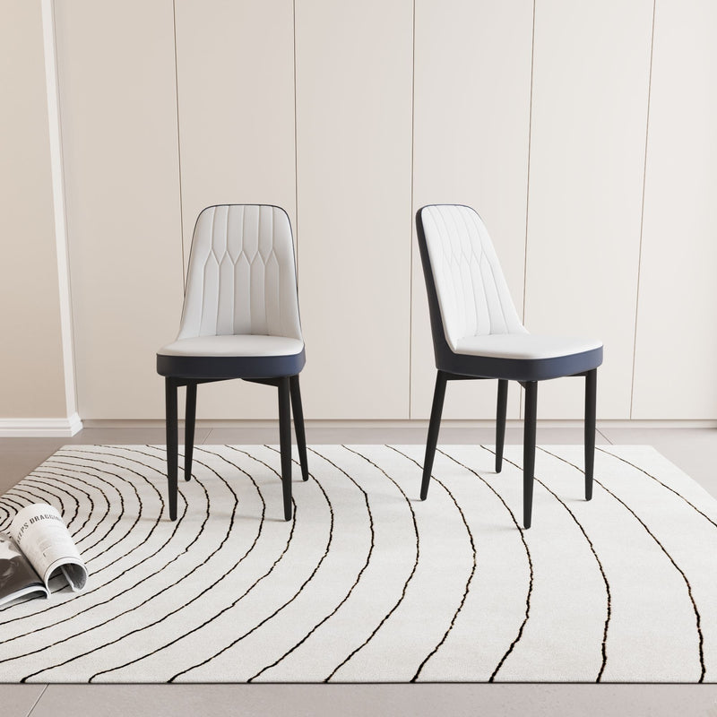 Modern Dining Chair With Cushions And Metal Legs