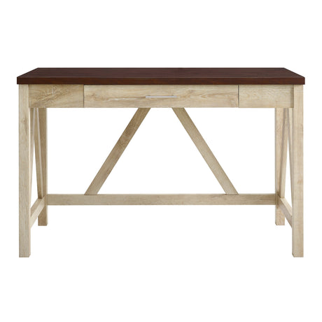 Modern Farmhouse A Frame Two Tone Desk - Brown