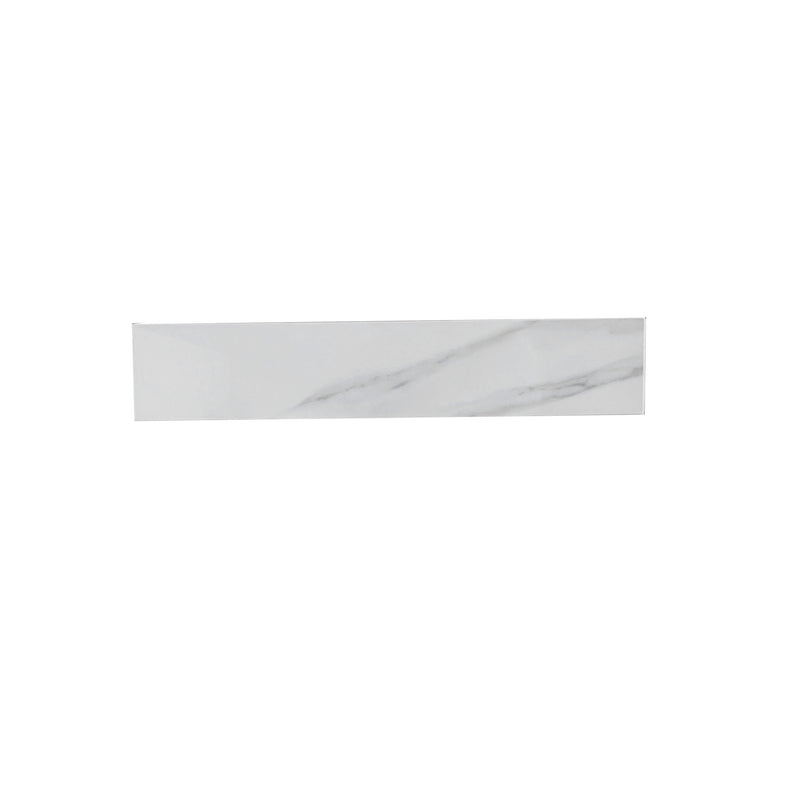 Sintered Stone Bathroom Vanity Top With 4" Backsplash And 22" Sidesplash - Carrara White