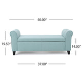 Hayes - Armed Storage Bench With Rolled Arms And Button Tufting