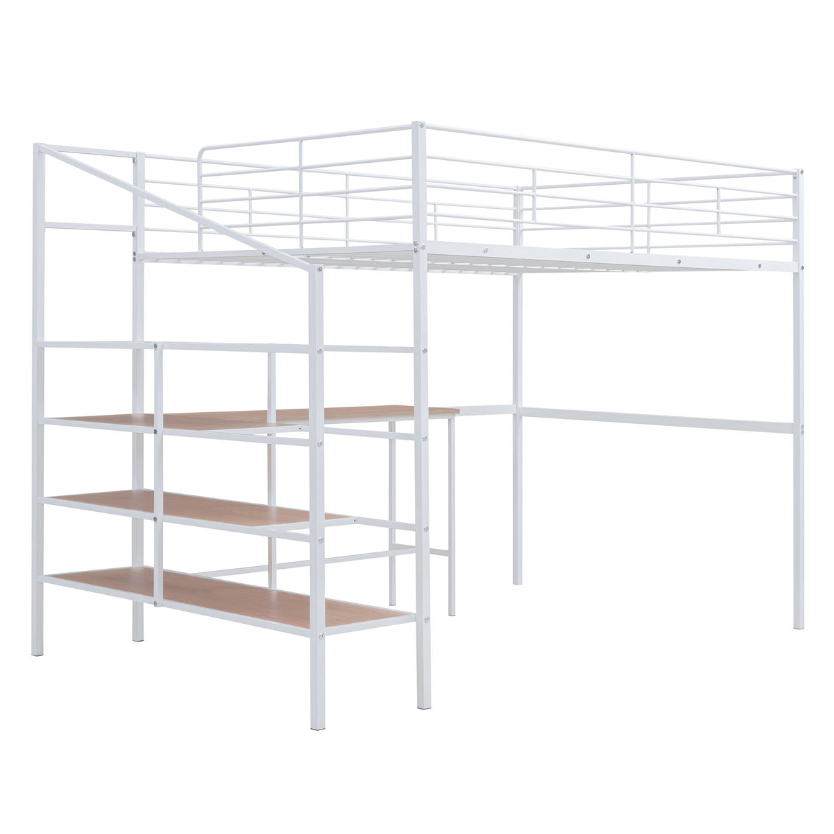 Loft Bed With Desk And Lateral Storage Ladder