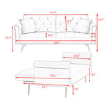 Luxurious Velvet Sofa Bed With Nail Head Trim And Matching Pillow