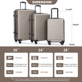 3 Piece Luggage Sets Lightweight Suitcase With Two Hooks, Spinner Wheels, Tsa Lock