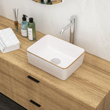 Modern European Style Ceramic Rectangular Vessel Bathroom Sink